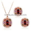 18k Goldschmuck Set Halskette farbigen cz Stein Schmuck Luxus indischen Brautschmuck Set